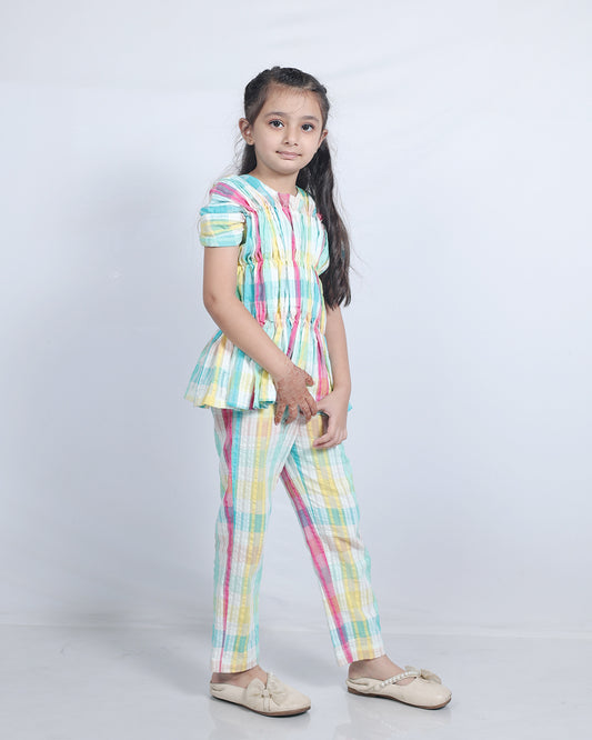 MULTICOLORED CHECK CO-ORD SET
