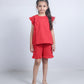 RED SCHIFFLI CO-ORD SET