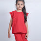 RED SCHIFFLI CO-ORD SET