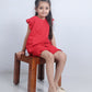 RED SCHIFFLI CO-ORD SET