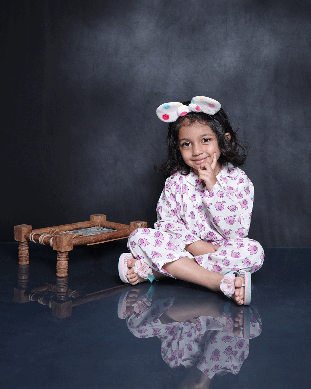 ELEPHANT PRINTED COTTON NIGHTSUIT