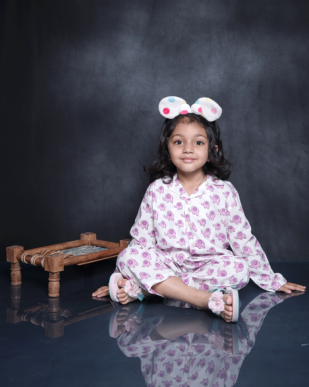 ELEPHANT PRINTED COTTON NIGHTSUIT