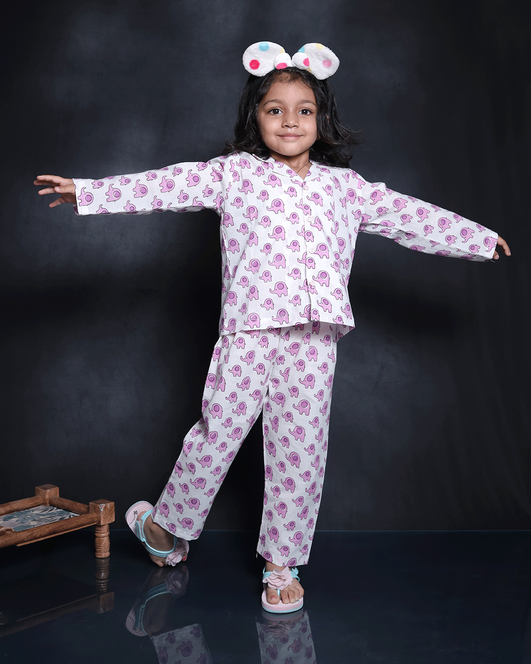 ELEPHANT PRINTED COTTON NIGHTSUIT