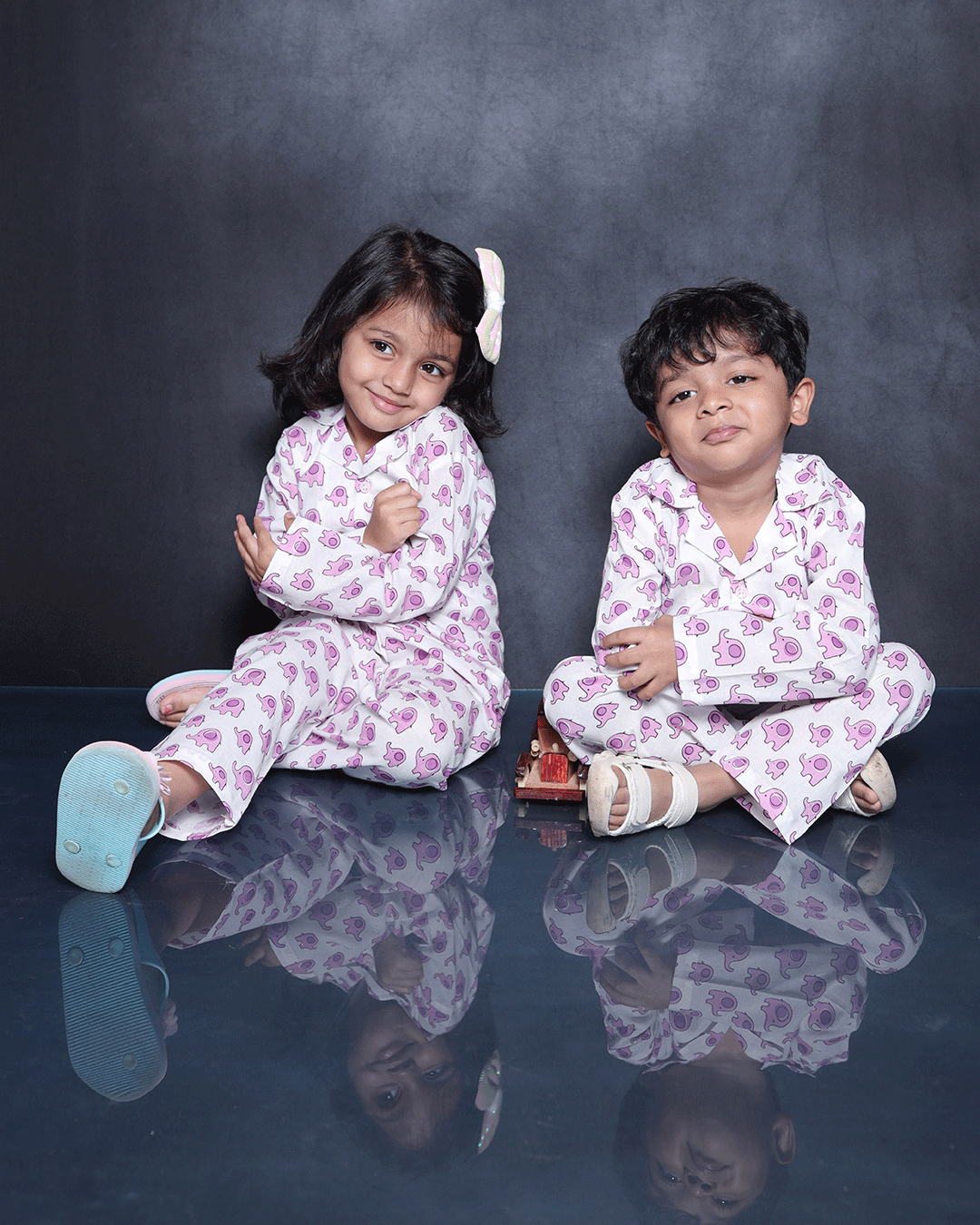 ELEPHANT PRINTED COTTON NIGHTSUIT