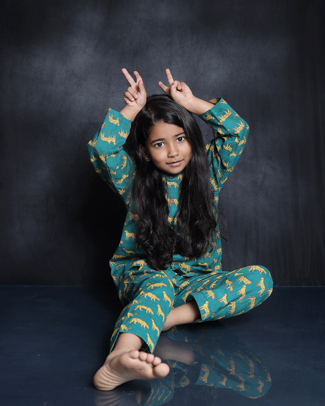 LEOPARD PRINTED COTTON NIGHTSUIT