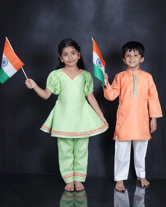 GREEN KURTI WITH PANTS