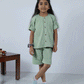 GREEN PINTUCKS CO-ORD SET