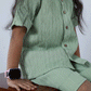 GREEN PINTUCKS CO-ORD SET