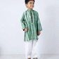 GREEN AND WHITE SHIBORI COTTON KURTA SET