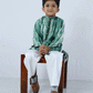 GREEN AND WHITE SHIBORI COTTON KURTA SET