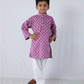 PURPLE FLORAL PRINT KURTA WITH COTTON WHITE PANTS