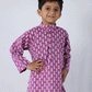 PURPLE FLORAL PRINT KURTA WITH COTTON WHITE PANTS