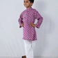 PURPLE FLORAL PRINT KURTA WITH COTTON WHITE PANTS