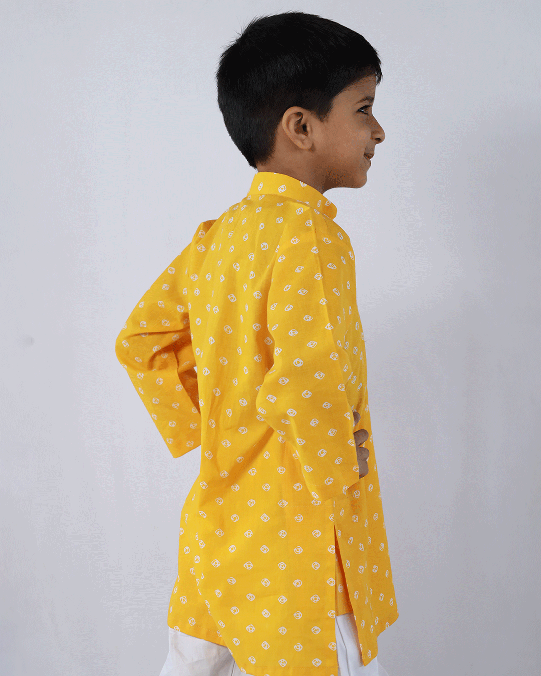 YELLOW BANDEJ COTTON KURTA SET