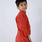 RED KURTA WITH COTTON WHITE PANTS