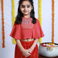 RED CAPE TOP AND SHARARA SET