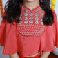 RED CAPE TOP AND SHARARA SET