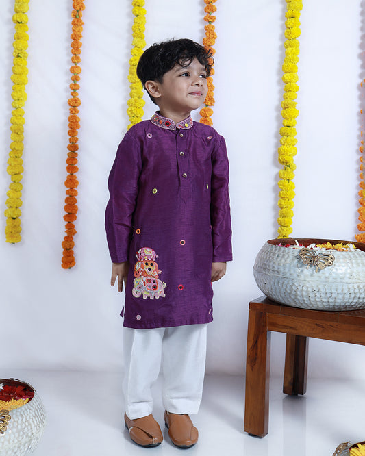 ELEGANT PURPLE BOY’S KURTA SET