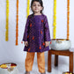 A-LINE PURPLE BANDHANI KURTA SET