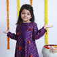 A-LINE PURPLE BANDHANI KURTA SET