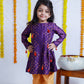 A-LINE PURPLE BANDHANI KURTA SET
