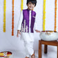 ELEGANT PURPLE RAW SILK NEHRU JACKET SET