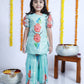 BLUE HAND-PAINTED KURTA SHARARA SET