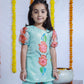BLUE HAND-PAINTED KURTA SHARARA SET