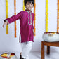 PURPLE SILK KURTA SET