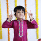 PURPLE SILK KURTA SET