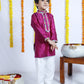 PURPLE SILK KURTA SET