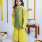 MEHENDI GREEN AND YELLOW KURTA SHARARA SET