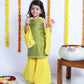 MEHENDI GREEN AND YELLOW KURTA SHARARA SET