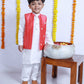 ELEGANT PEACH RAW SILK NEHRU JACKET SET