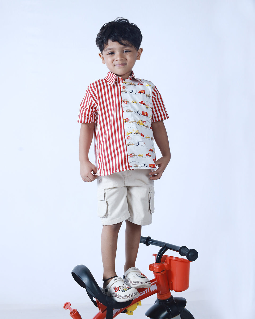 RED CARS AND STRIPES SHIRT