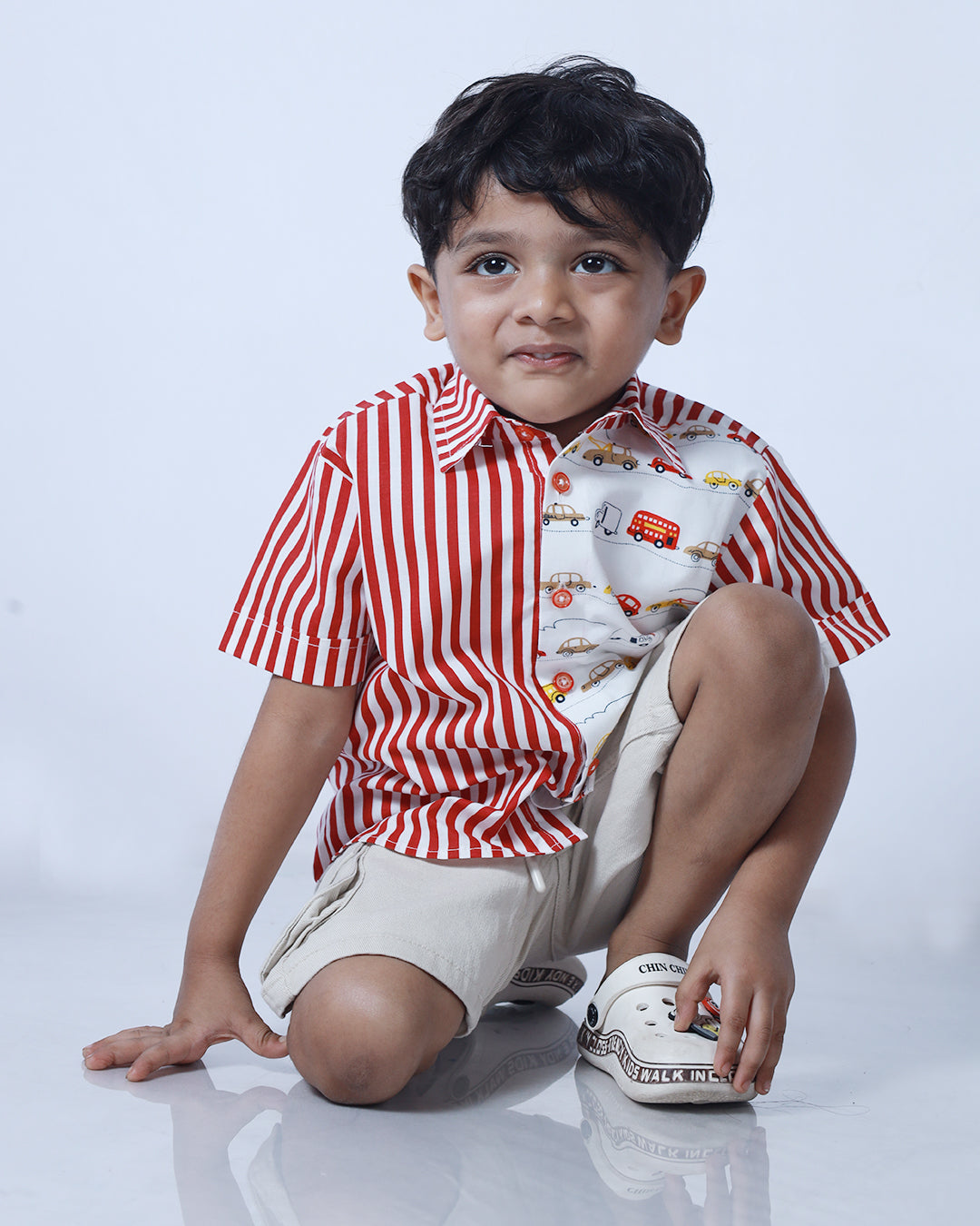 RED CARS AND STRIPES SHIRT