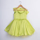 GREEN PLEATED FLORAL DELIGHT