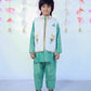 DUSTY GREEN KURTA PAYJAMA WITH WHITE EMBROIDERED JACKET