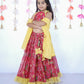 PINK FLORAL PRINTED LEHENGA SET