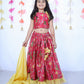 PINK FLORAL PRINTED LEHENGA SET