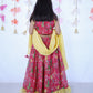 PINK FLORAL PRINTED LEHENGA SET