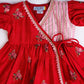 RED CROSS STITCH ANGRAKHA FROCK