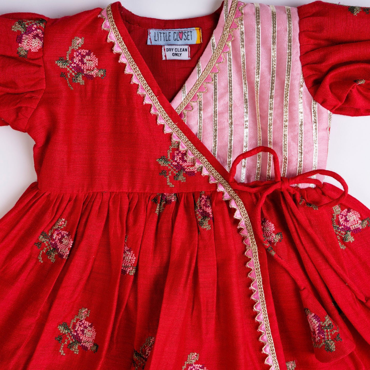 RED CROSS STITCH ANGRAKHA FROCK