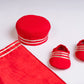 RED ASYMMETRIC KURTA DHOTI SET
