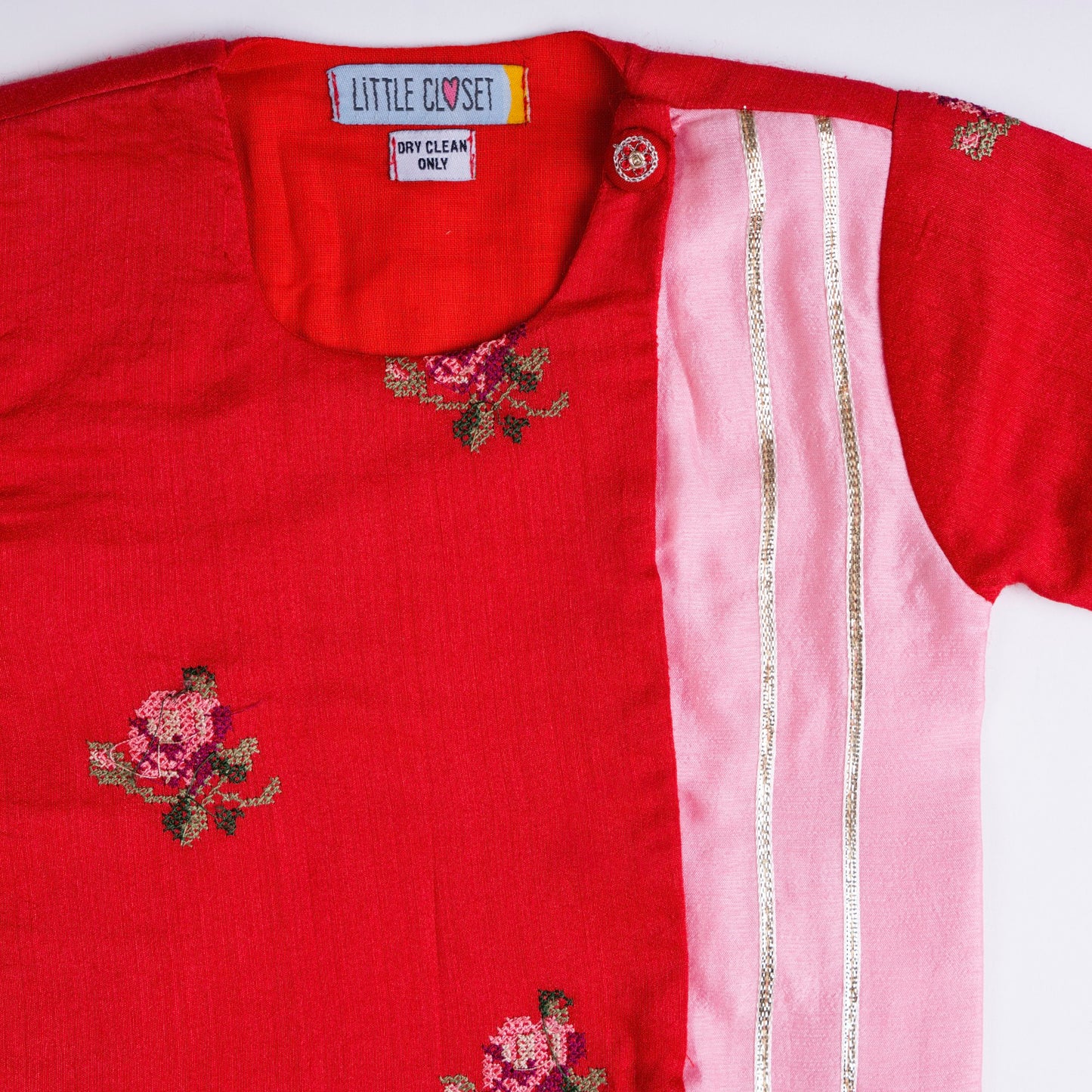 RED AND PINK DHOTI KURTA SET