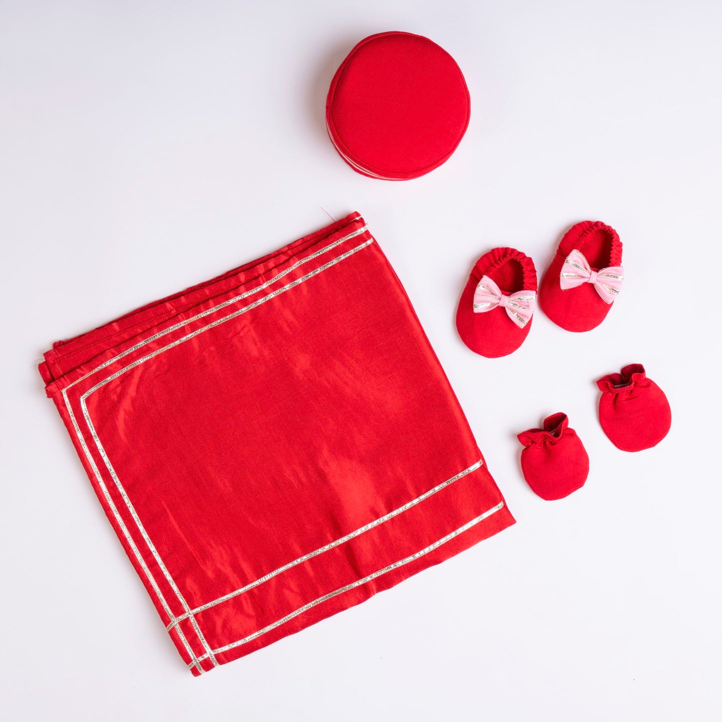 RED AND PINK DHOTI KURTA SET