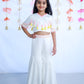 WHITE PLAYFUL CROP TOP WITH SHARARA
