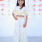 WHITE PLAYFUL CROP TOP WITH SHARARA