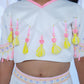 WHITE PLAYFUL CROP TOP WITH SHARARA