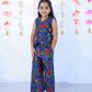 PURPLE ANIMAL PRINT VEST COAT PANTS
